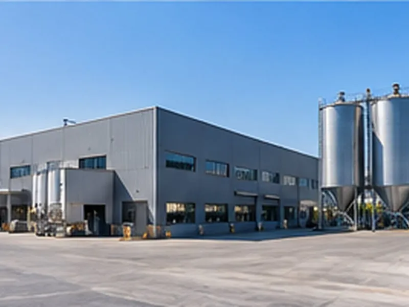 Complesso industriale con silos